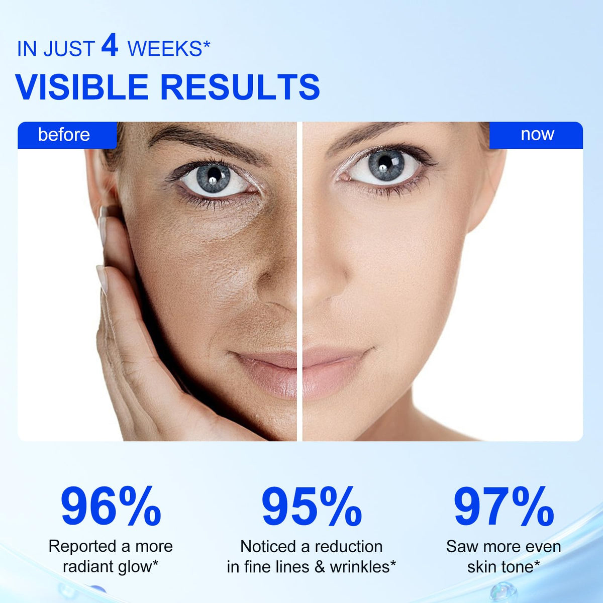 APUUFYQC measuring scoop with powder ready to combine for a DIY hyaluronic serum