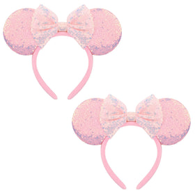 AQOKKA front view headband showing sparkly ears and bow for playful style