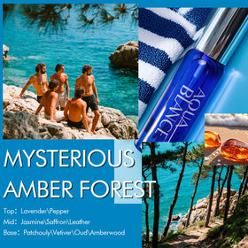 AQUA BLANCE Amber Forest texture detail emphasizing warm oud and leather
