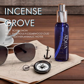 AQUA BLANCE Incense Grove spray in use providing a calm, mysterious aura