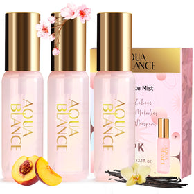 AQUA BLANCE three-bottle pack front view showing travel-ready fragrance set
