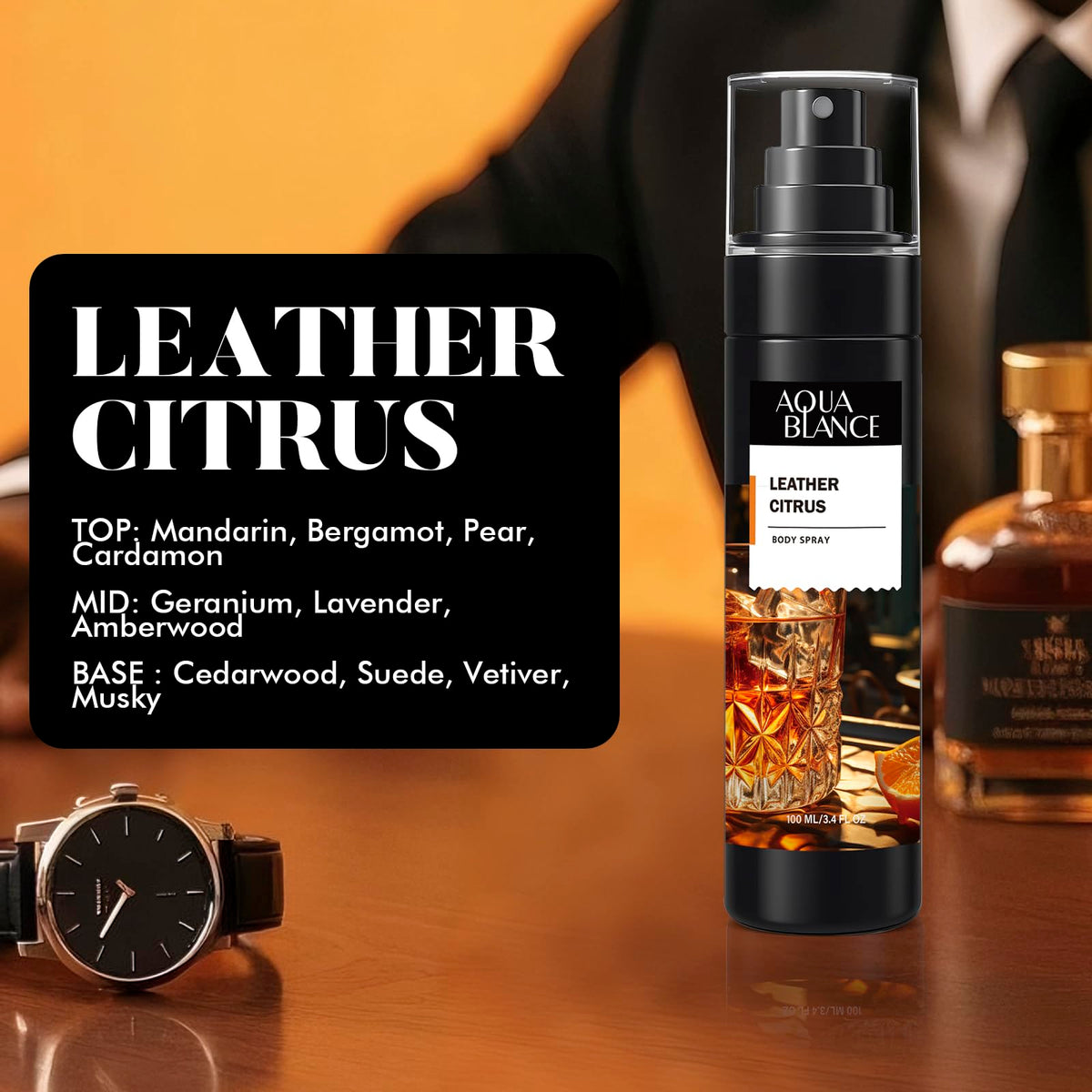 AQUA BLANCE Sailor's Essence being sprayed demonstrating quick refresh benefit