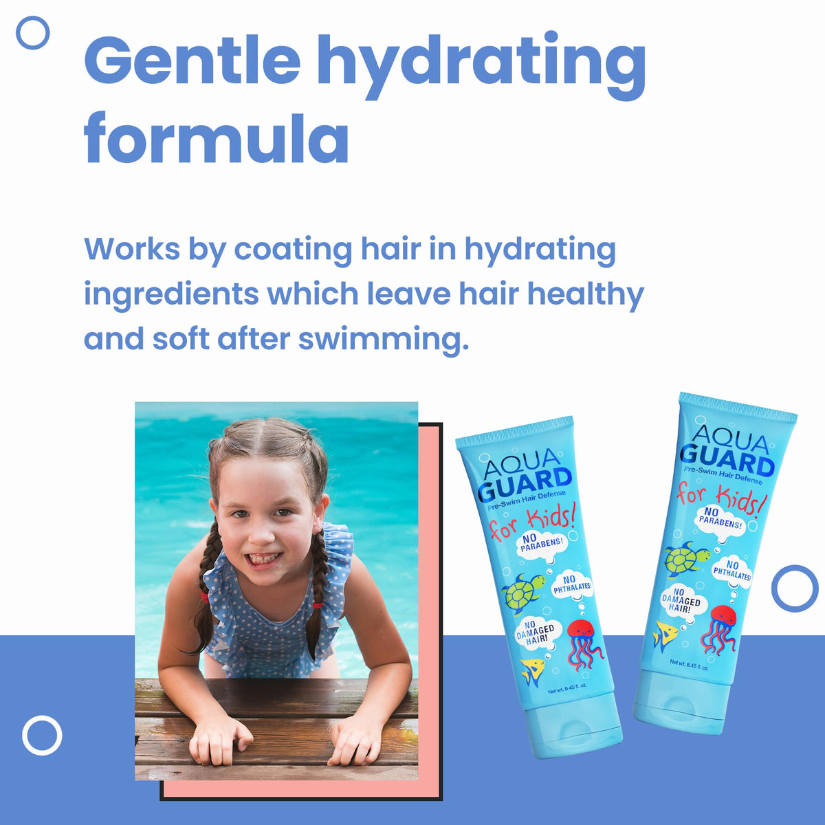 AQUA GUARD results on child’s hair after swimming showing smoothness