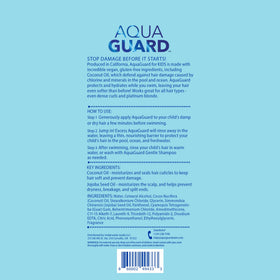 Wet hair comb-through after swimming using AQUA GUARD for easy detangling