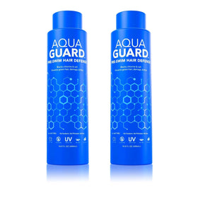 AQUA GUARD front packaging showing two 16.9 oz bottles for family use and protection
