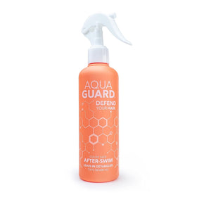 AQUA GUARD front packaging showing bottle and label, highlights easy post-swim care