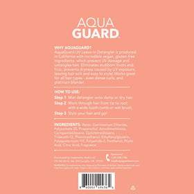 AQUA GUARD ingredients label highlighting vegan formula and nourishing vitamins