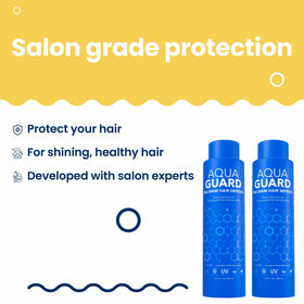 AQUA GUARD closeup of label highlighting pre-swim instructions and protective benefits