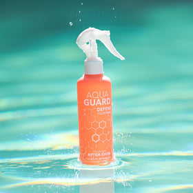 AQUA GUARD size comparison in hand showing travel-friendly benefit