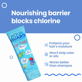 AQUA GUARD bottle in hand showing 8.45 oz size for travel convenience