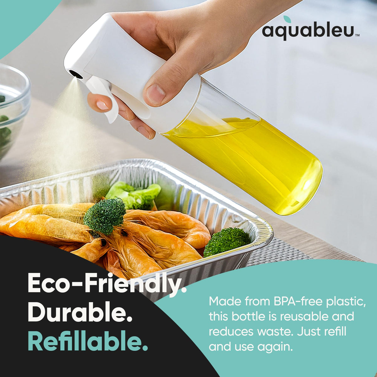 Aquableu in bathroom setting for styling and grooming convenience