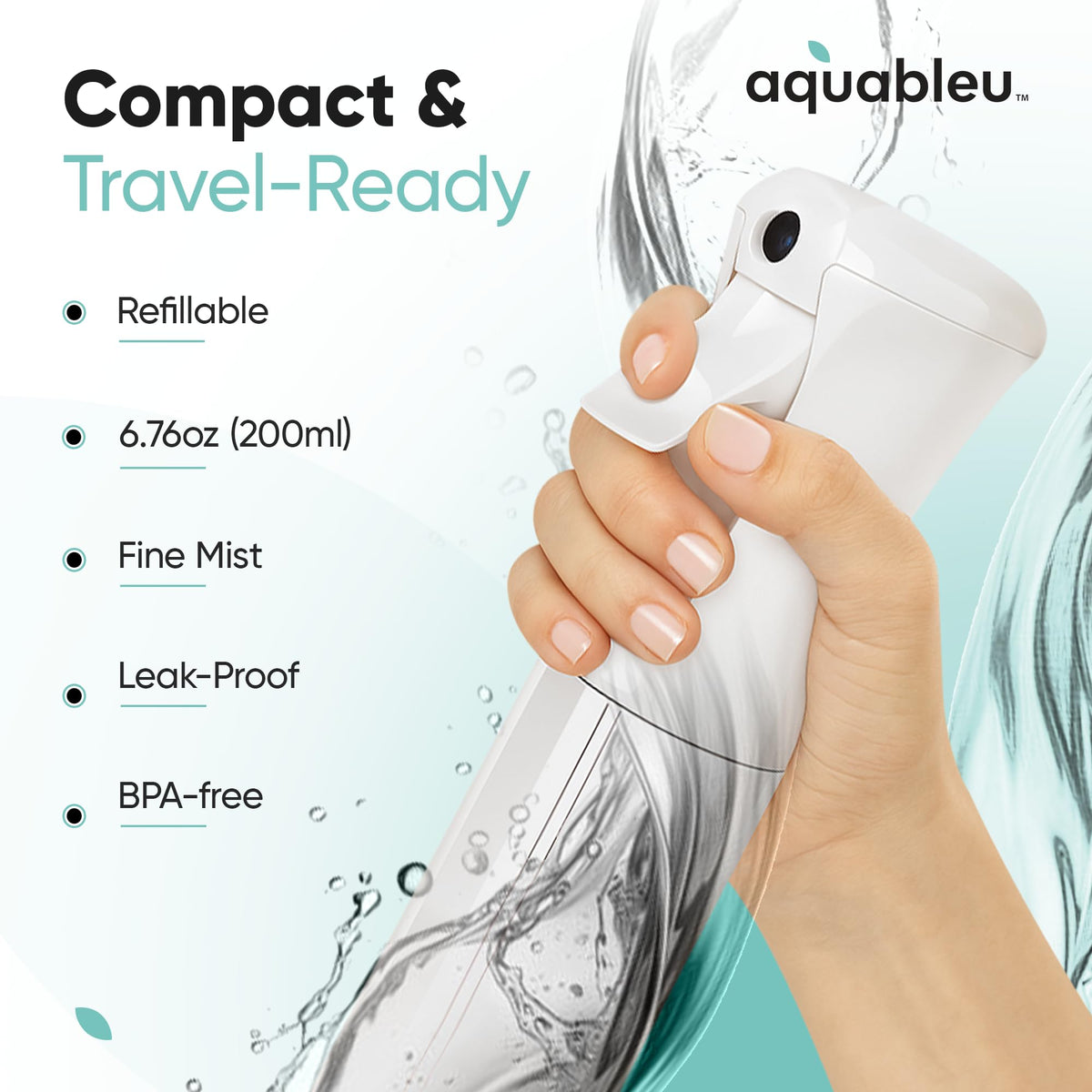 Aquableu fine mist spray pattern delivering even coverage