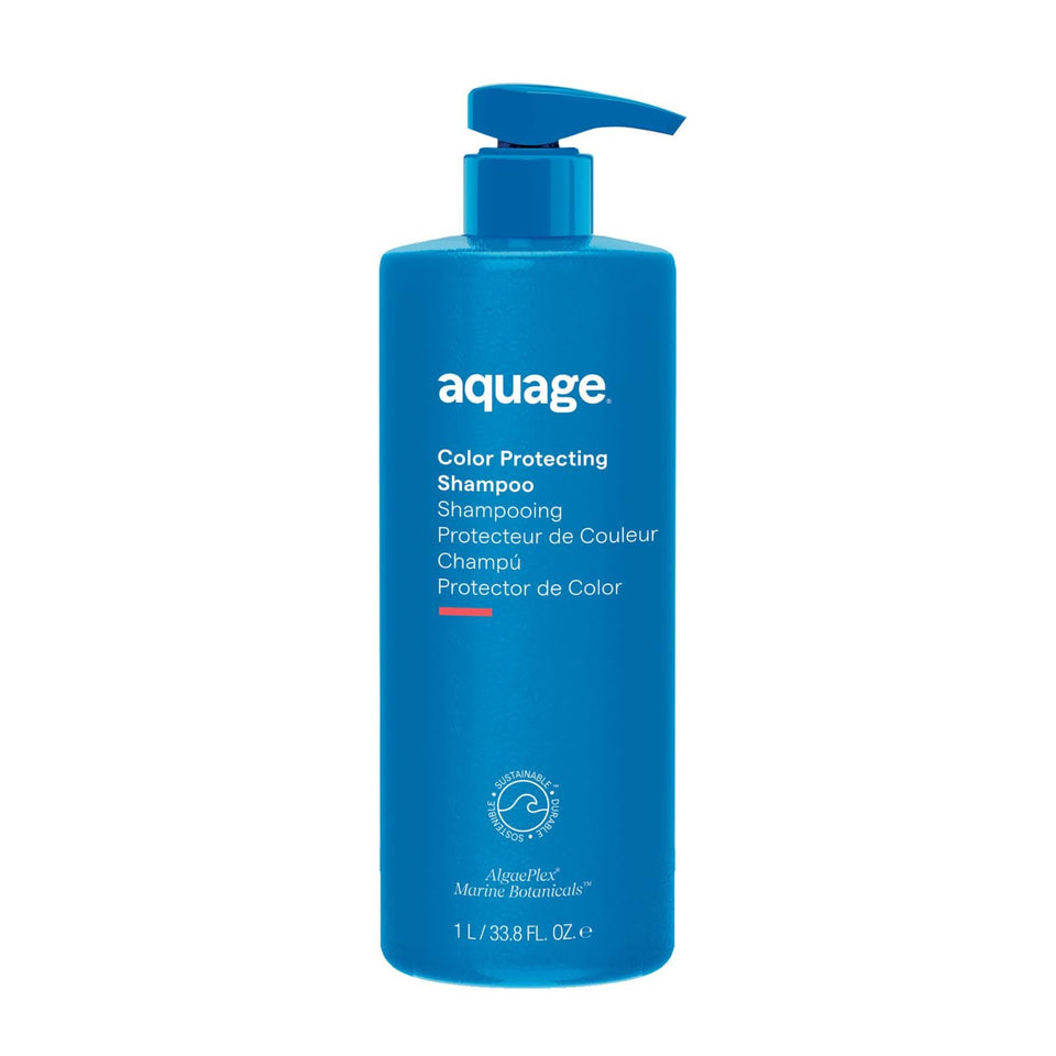 Aquage shampoo front label showing product name and volume benefits
