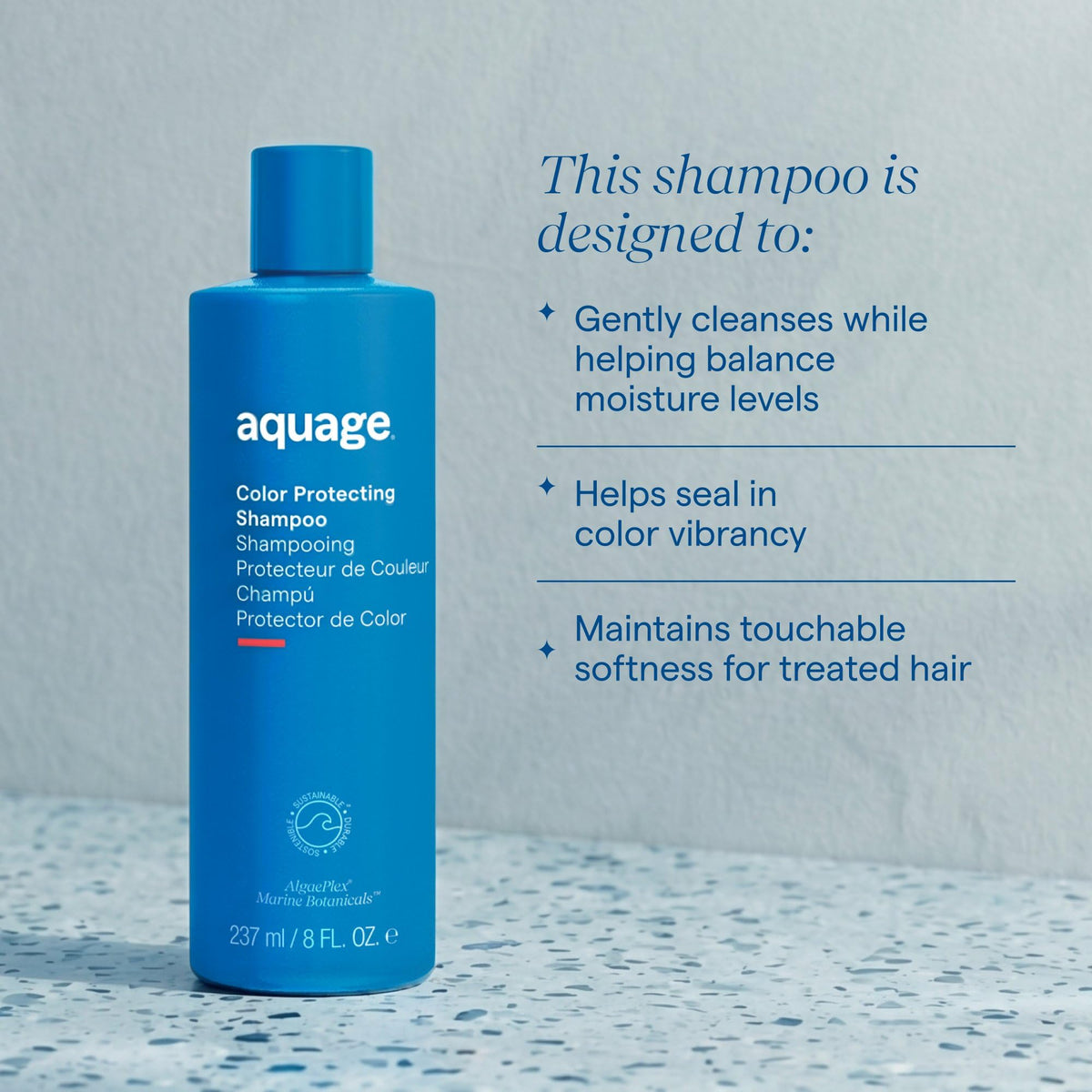 Aquage shampoo cream texture swatch showing gentle, hydrating lather