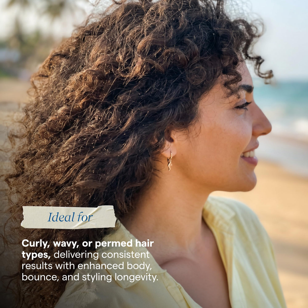 Aquage Defining Gel applied on damp hair enhancing curl formation
