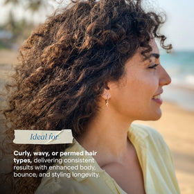 Aquage Defining Gel applied on damp hair enhancing curl formation