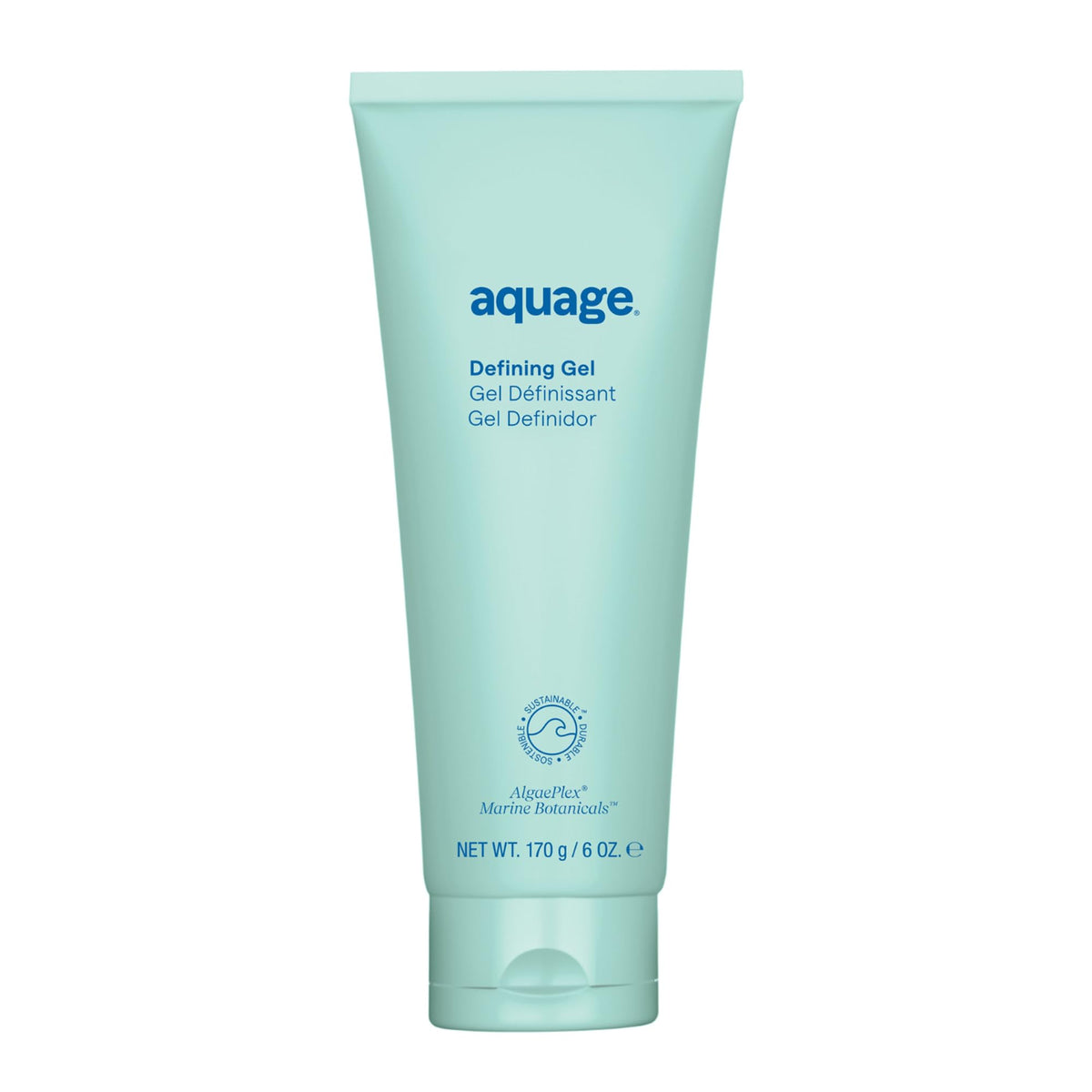 Aquage Defining Gel front packaging showing product benefits