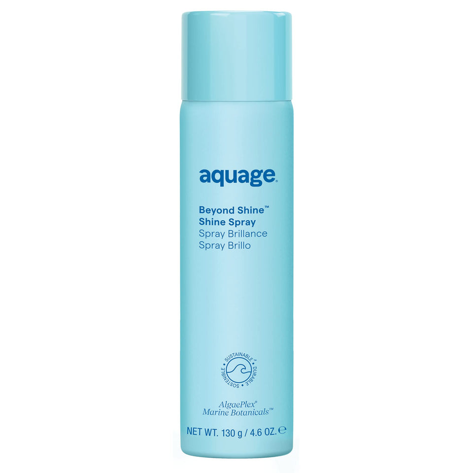 Aquage fine-mist silkening and glossing spray front packaging showing label and size