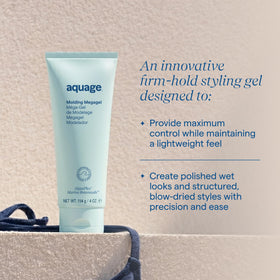 Aquage gel on palms ready to apply providing easy control and no flake benefit