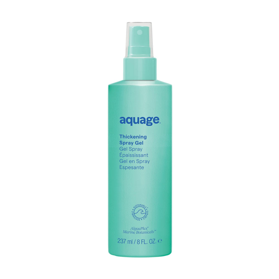 Aquage front packaging showing 8 fl oz bottle and product benefit