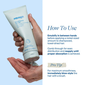 Aquage Ultragel during blow-dry styling showing improved slip and faster straightening