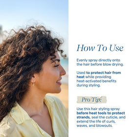 Aquage applied on styled hair for lasting lift and brushable finish