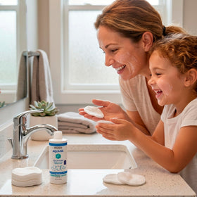 Aquanil family-owned brand bottle highlighting heritage and trusted dermatological care