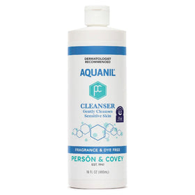 Aquanil front packaging 16 fl oz pump shows gentle cleanser and easy dispensing benefit