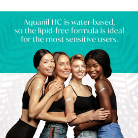 Person applying Aquanil HC to forearm illustrating soothing relief and targeted use
