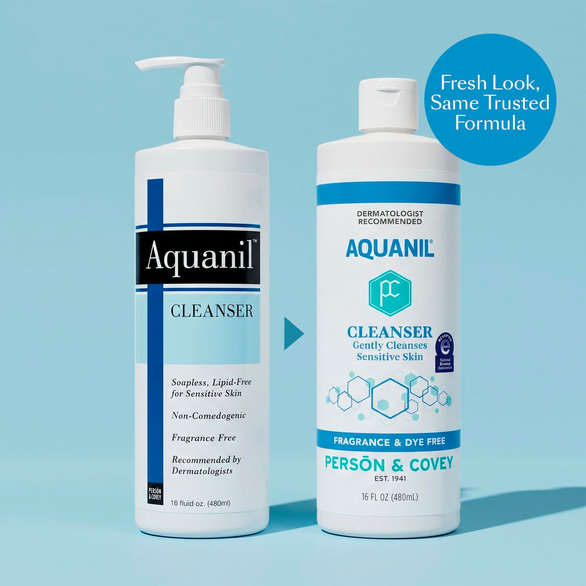 Aquanil texture close-up displays silky lotion texture for smooth non-greasy finish