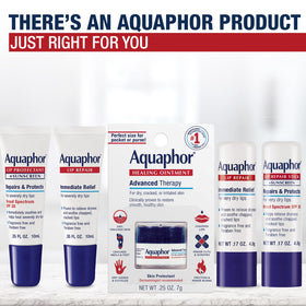 Aquaphor being applied to lips demonstrating immediate relief and protection benefit