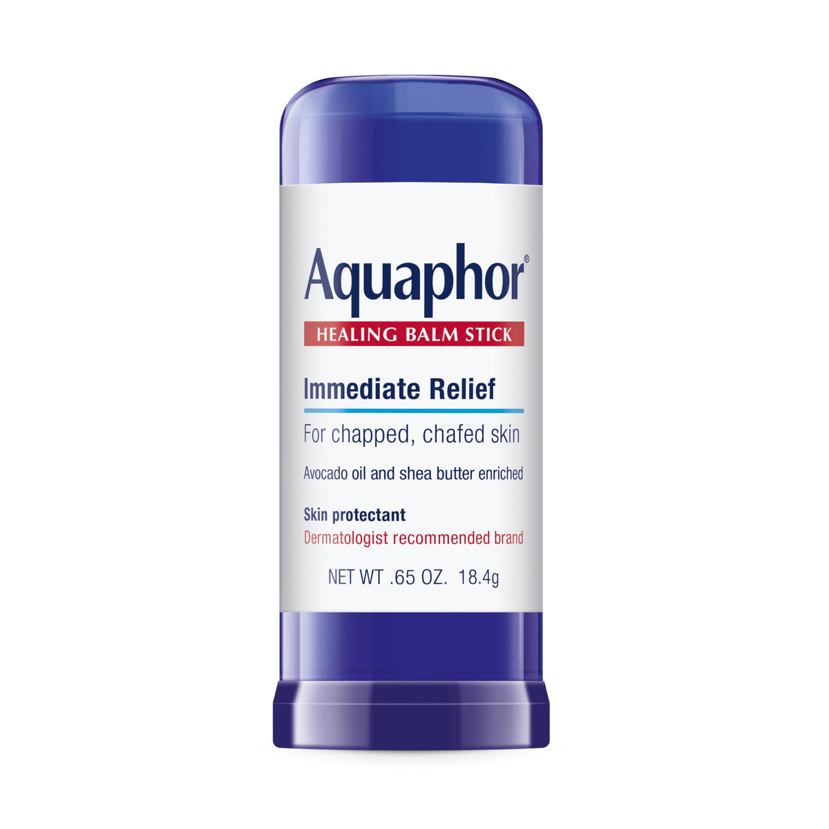 Aquaphor healing balm stick front packaging, travel-friendly protection