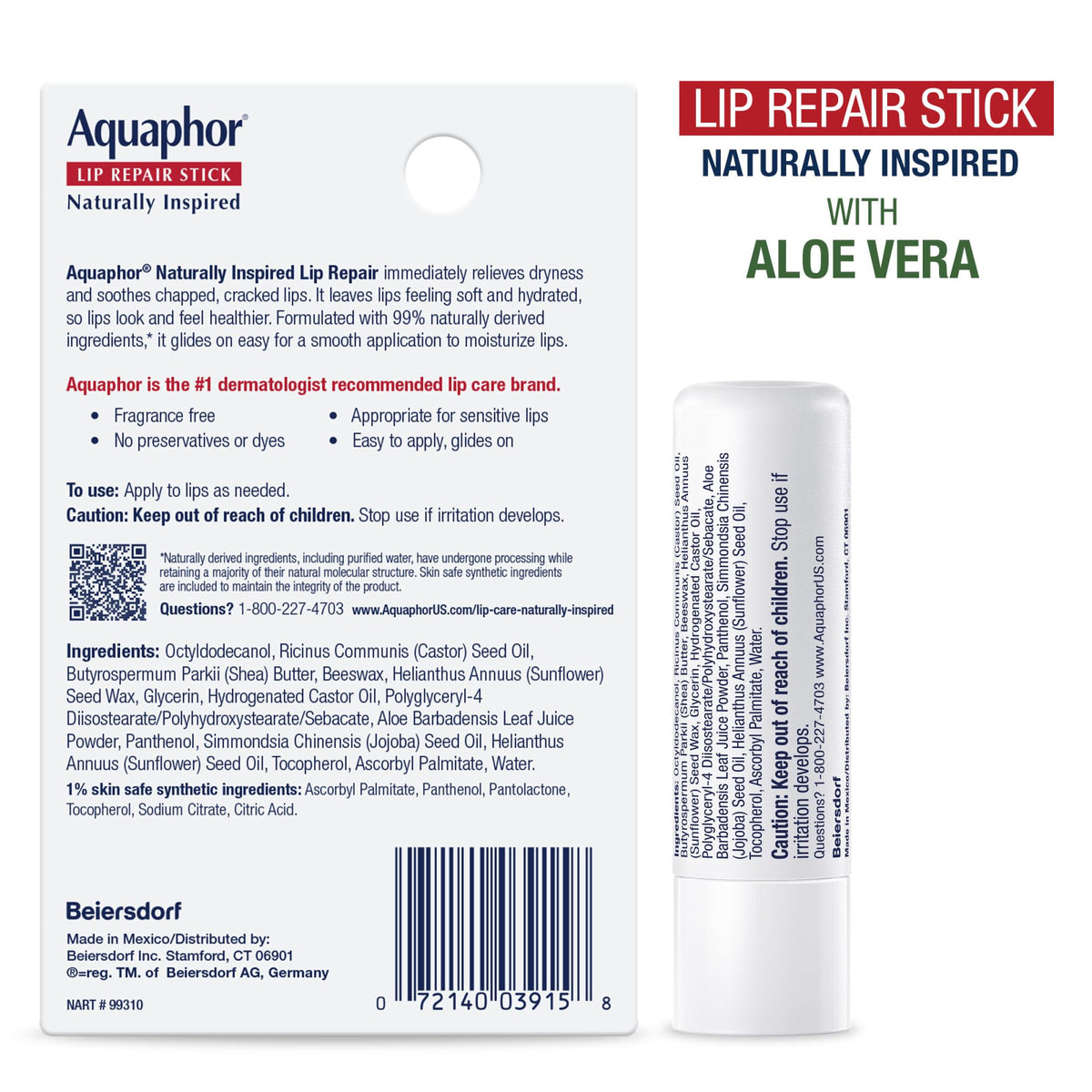 Aquaphor box and sticks flatlay showing set contents and convenience