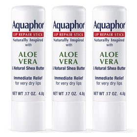 Aquaphor front packaging three-pack showing product and benefits