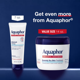 Aquaphor ingredient label closeup showing petrolatum and nourishing actives