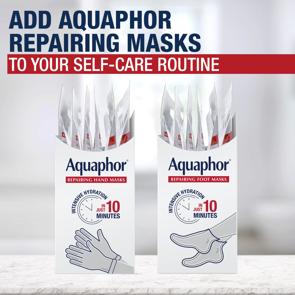 Close-up of Aquaphor product label and ingredient list, emphasizes tested quality and safety