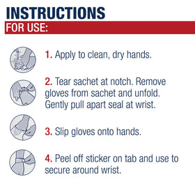 Six individually sealed Aquaphor hand mask pairs laid out, illustrates pack quantity and convenience