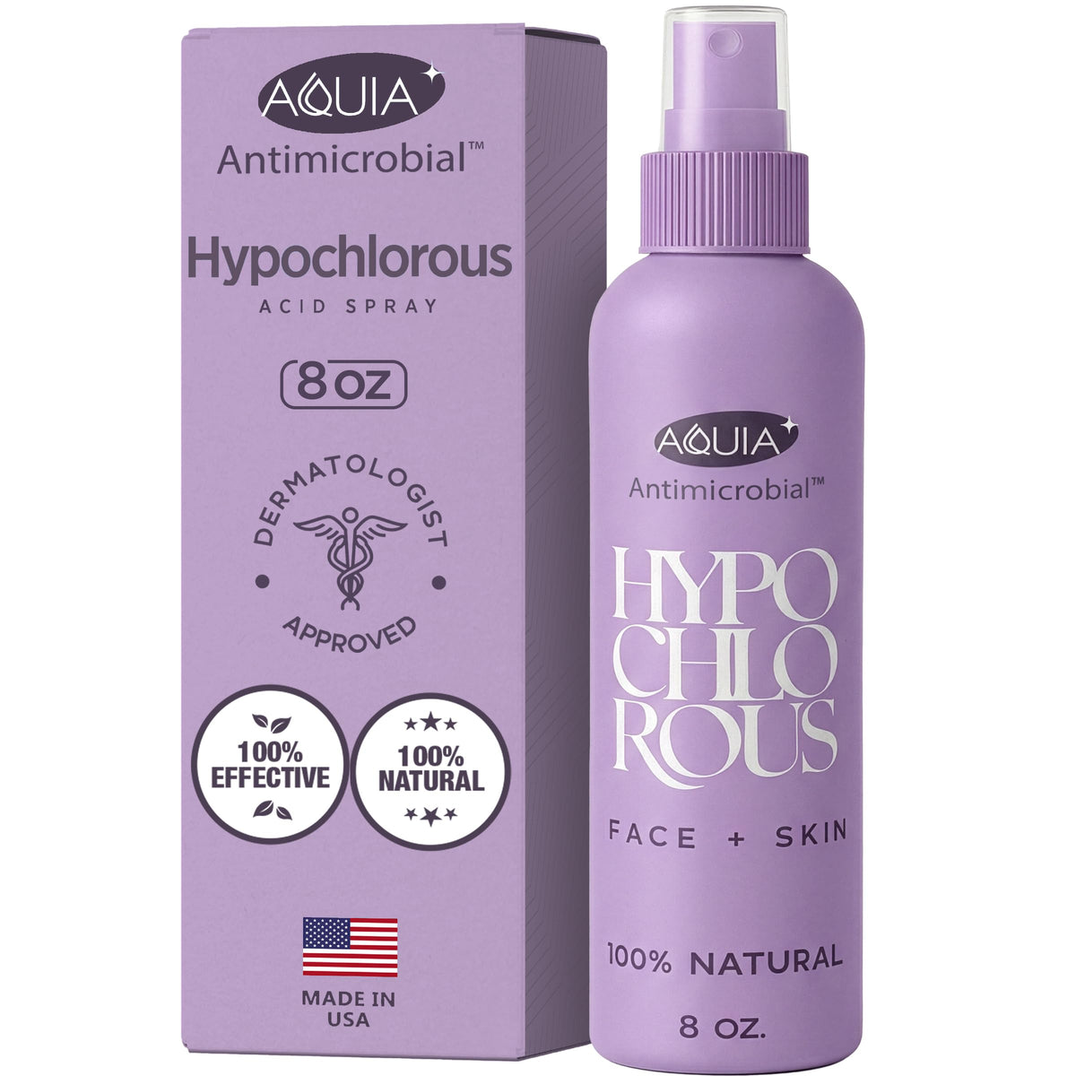 Aquia front bottle 8oz showing clean antimicrobial skincare benefit
