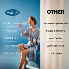 Aquia label detail with ingredients list promoting transparency and trust