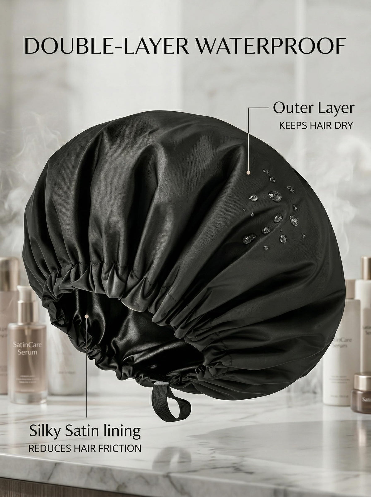 Aquior waterproof outer material with water beads for protection benefit