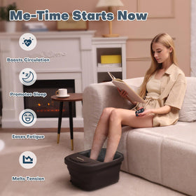 Aqvesane foot spa collapsed flat for compact storage and easy travel
