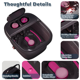 Aqvesane foot spa in use with feet soaking to demonstrate comfort and relaxation