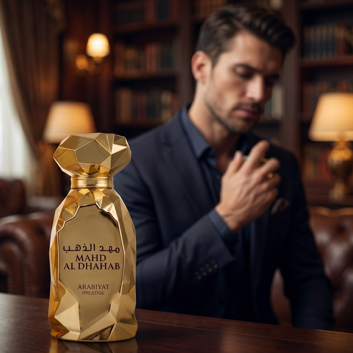 ARABIYAT Mahd Al Dahab ingredients styling with sandalwood and vanilla for warm base cues