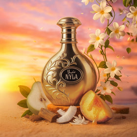 ARABIYAT Nyla perfume liquid color in bottle highlighting rich juice tone
