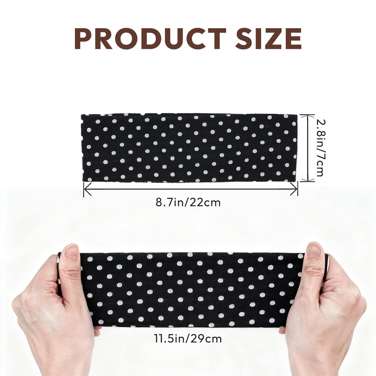 Aranya headband worn by model demonstrating secure all-day hold