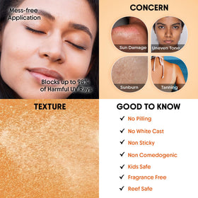 Aravi Organic texture sprayed on hand demonstrating no white cast benefit