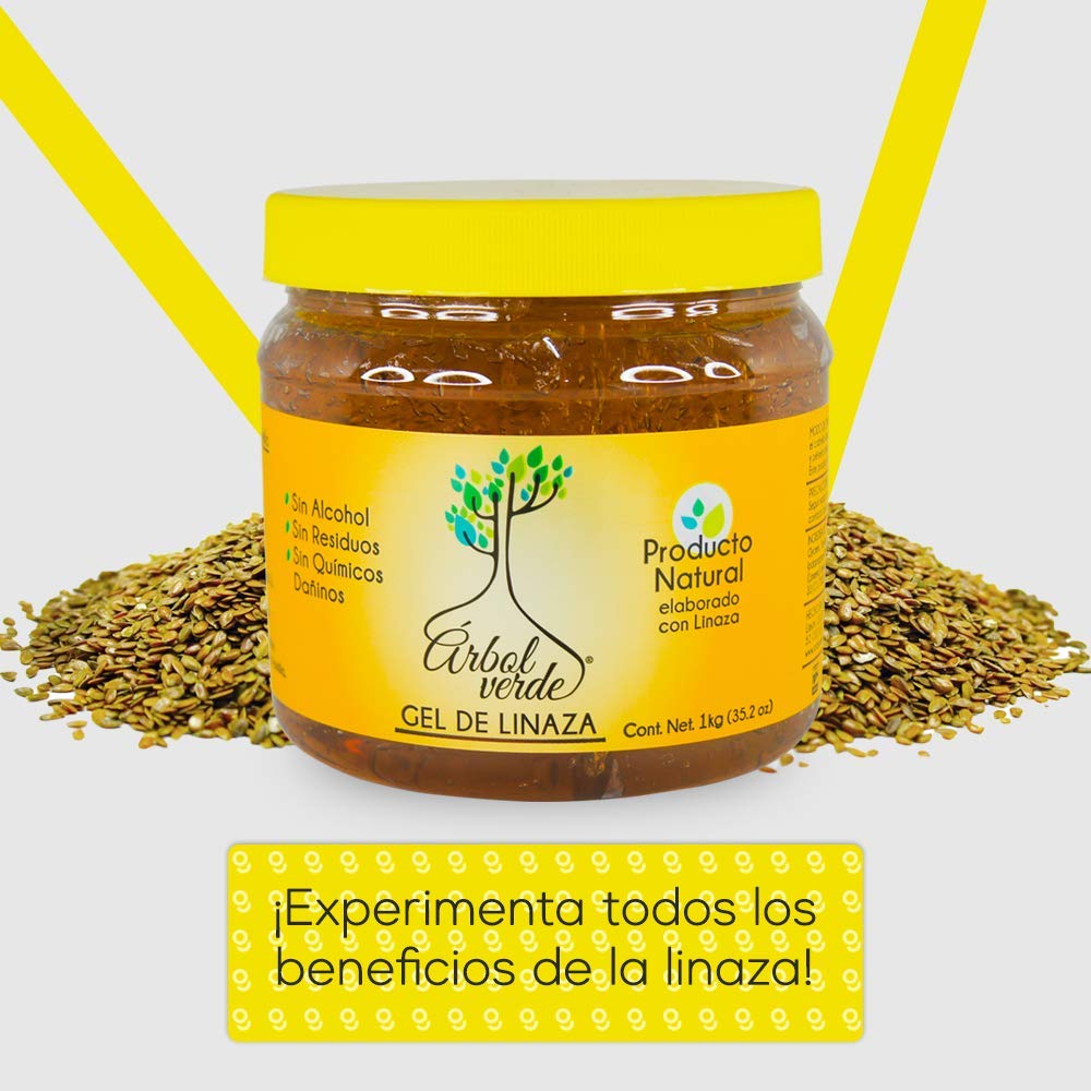 Arbol Verde linseed gel applied to hair while styling, demonstrating natural sheen and control