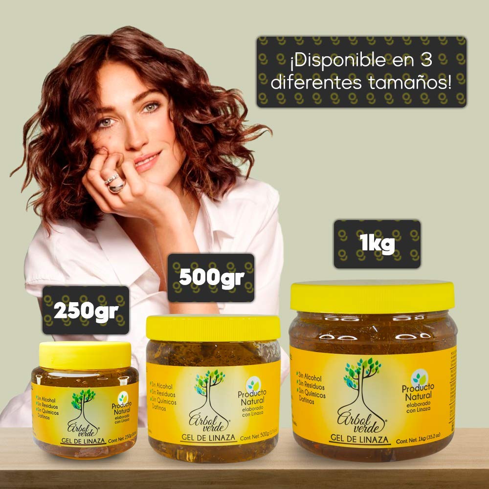 Arbol Verde linseed jar next to a comb showing 17.6 oz scale and easy daily use