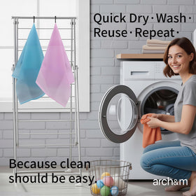 ARCH&M quick-dry towel hanging in bathroom for hygienic air drying