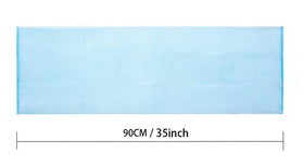 ARCH&M washcloth next to hand scale comparison showing compact travel-friendly size